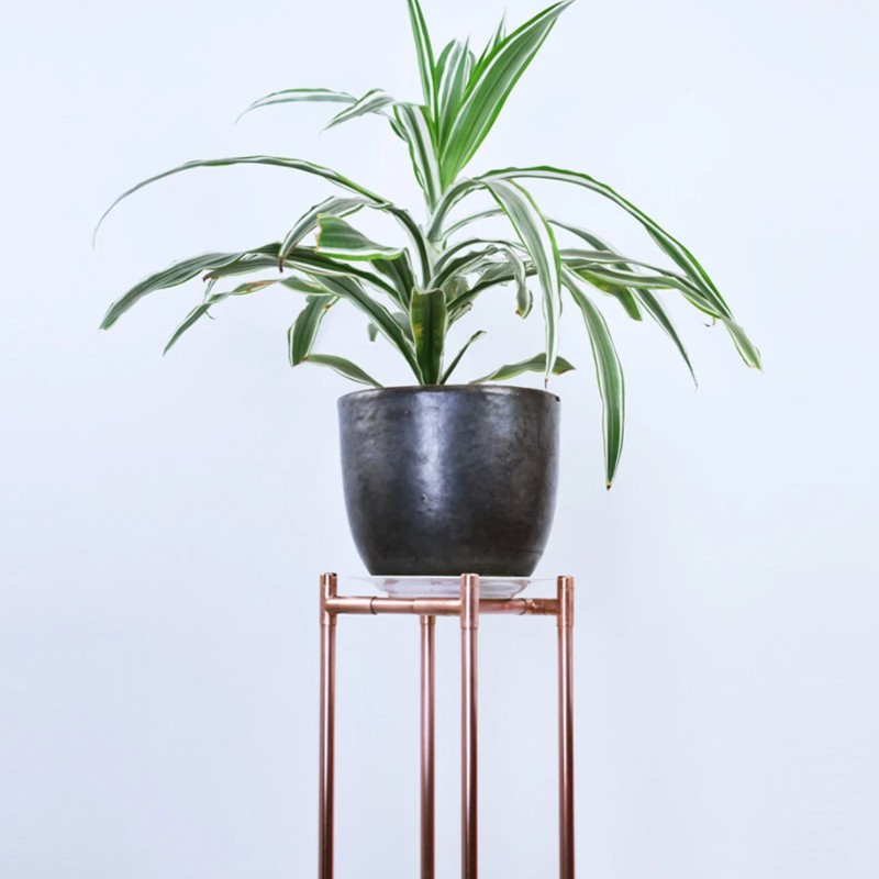 Handmade Copper Tall Slim Plant Stand Proper Copper Design