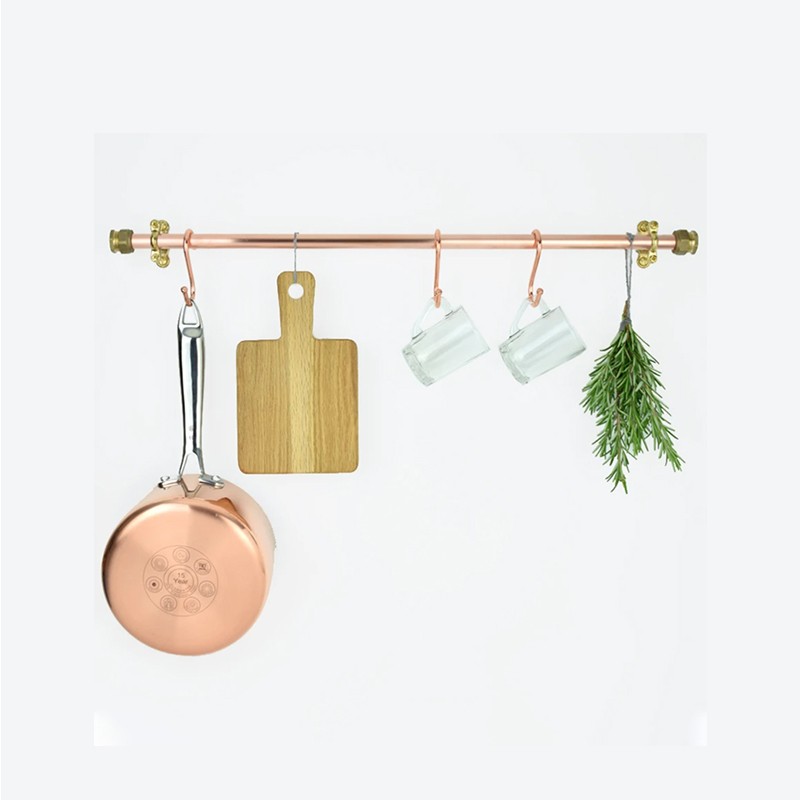 Wall Mounted Copper And Brass Pot And Pan Rail  Proper Copper Design
