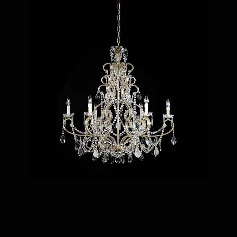 Crystal Chandelier With Rock  Swarovsky And Bohemian Crystals Badari
