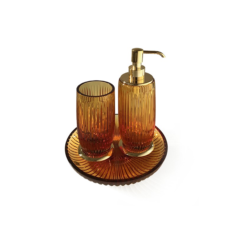 Set 4 pieces Soap Brush Dispencer Tray Treesseci