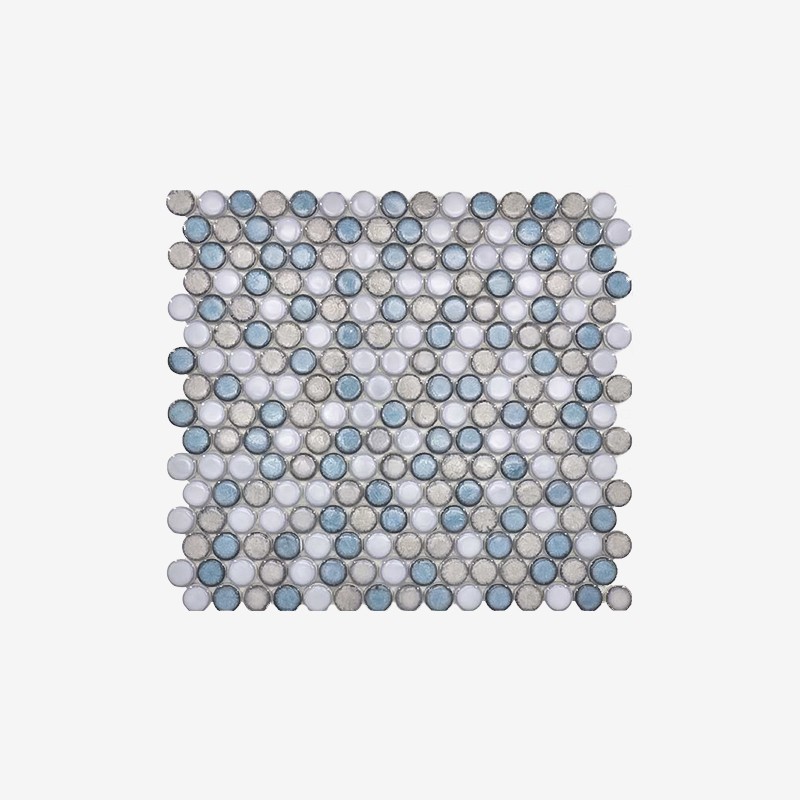Penny Round Enameled Glass With Crystal Glaze  - Arvex 