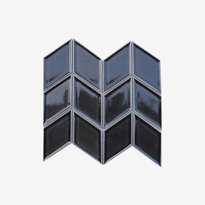 Chevron Mounted Rhomboid Porcelain Mosaic Arvex