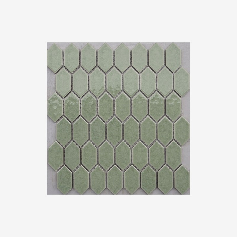 Picket Porcelain Mosaic With Crackled Glaze Effect Arvex