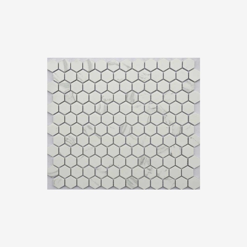 Marble Look Hexagon Porcelain Mosaic Arvex