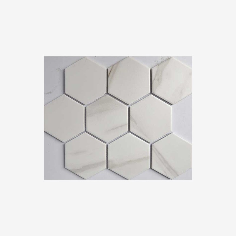 Marble Look Hexagon Porcelain Mosaic Arvex