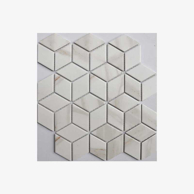 Marble Look Rhomboid Porcelain Mosaic Arvex