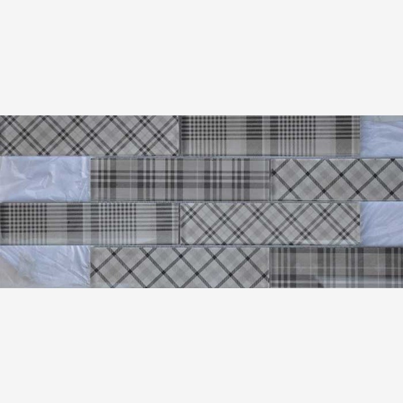 Fabric Look Digital Printed Glass Mosaic Stacked Mounting Arvex