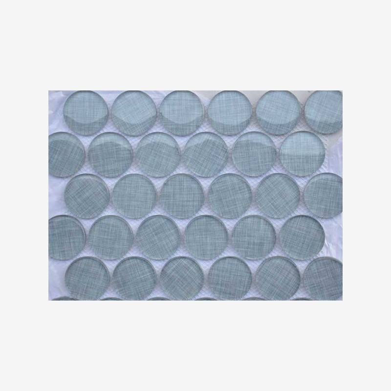Fabric Look Digital Printed Glass Penny Round Mosaic Arvex