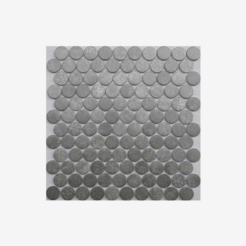 High Temperature Glass Penny Round Mosaic With Inkjet Print On The Surface Arvex