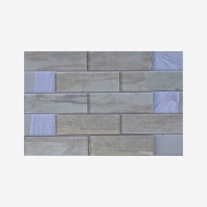 Stained Look Digital Printed Glass Tiles Stacked Mounting Arvex