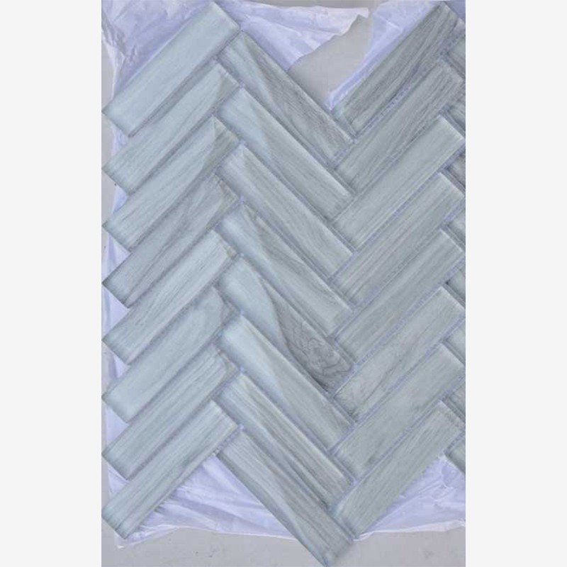 Wook Look Digital Printed Glass Mosaic Herringbone Mounting Arvex