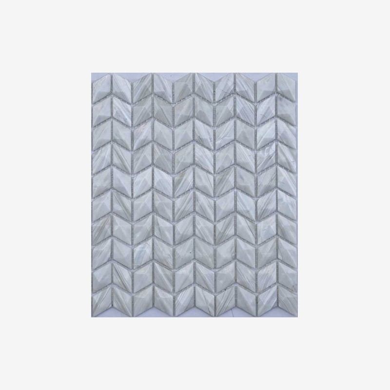 Cast Glass Chevron Mounted Rhomboid Mosaic Arvex