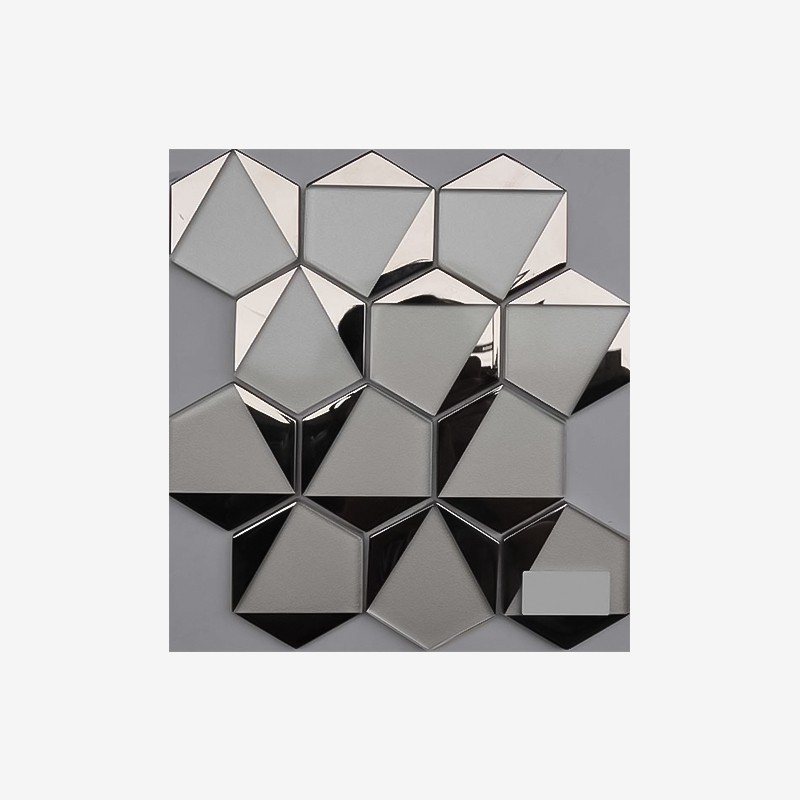 Glass Hexagon Mosaic With Mirror Frame Arvex