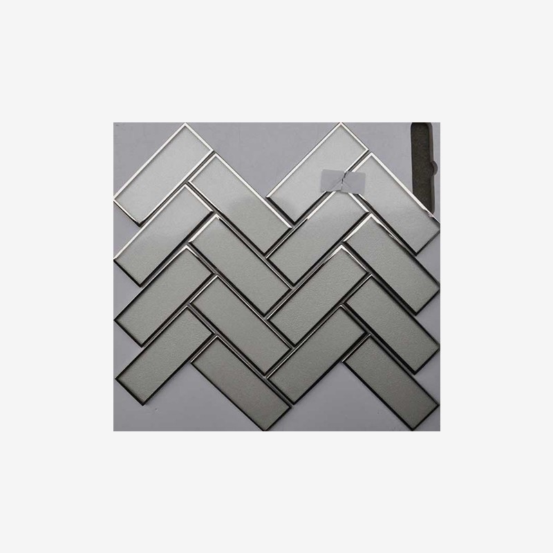 Glass Tiles With Mirror Frame Herringbone Mounting Arvex