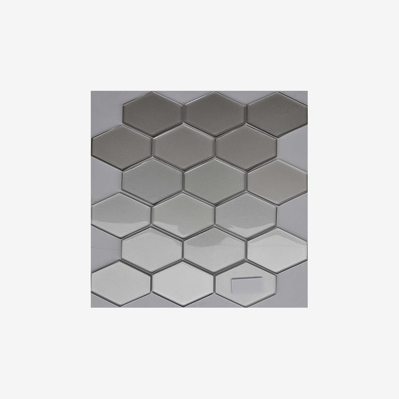 Metallic Glass Elongated Hexagon Mosaic Arvex