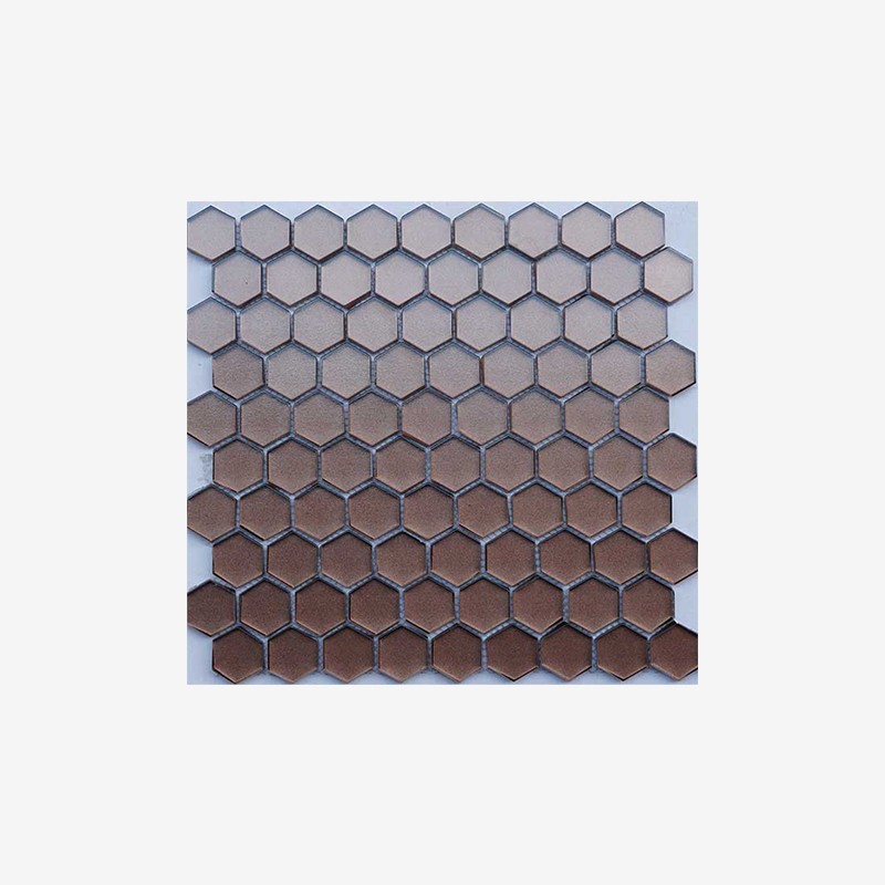 Metallic Glass Hexagon Mosaic With Soft Texture Arvex