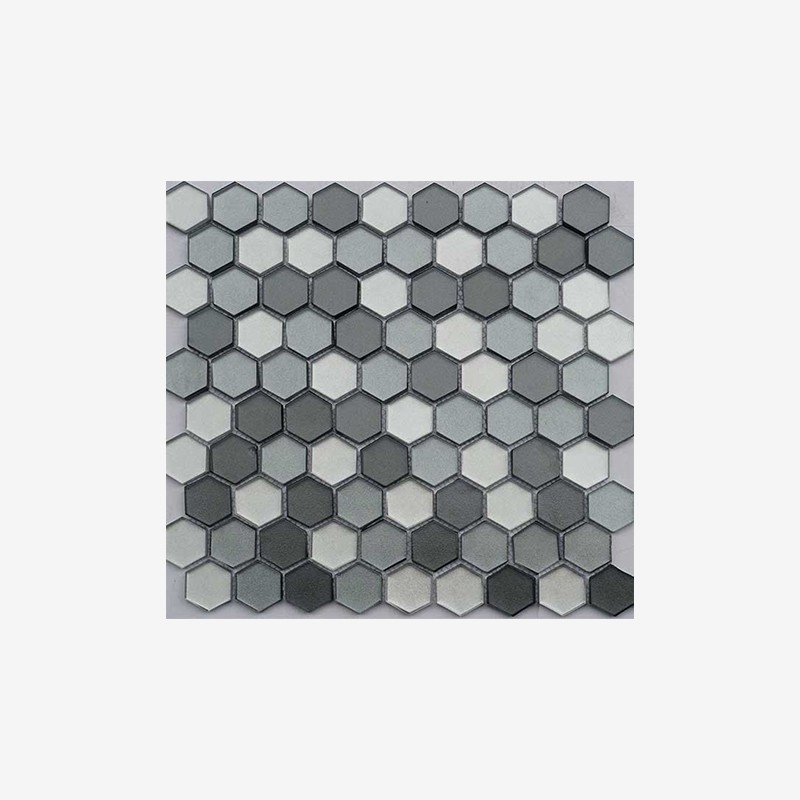 Metallic Glass Hexagon Mosaic With Soft Texture Arvex
