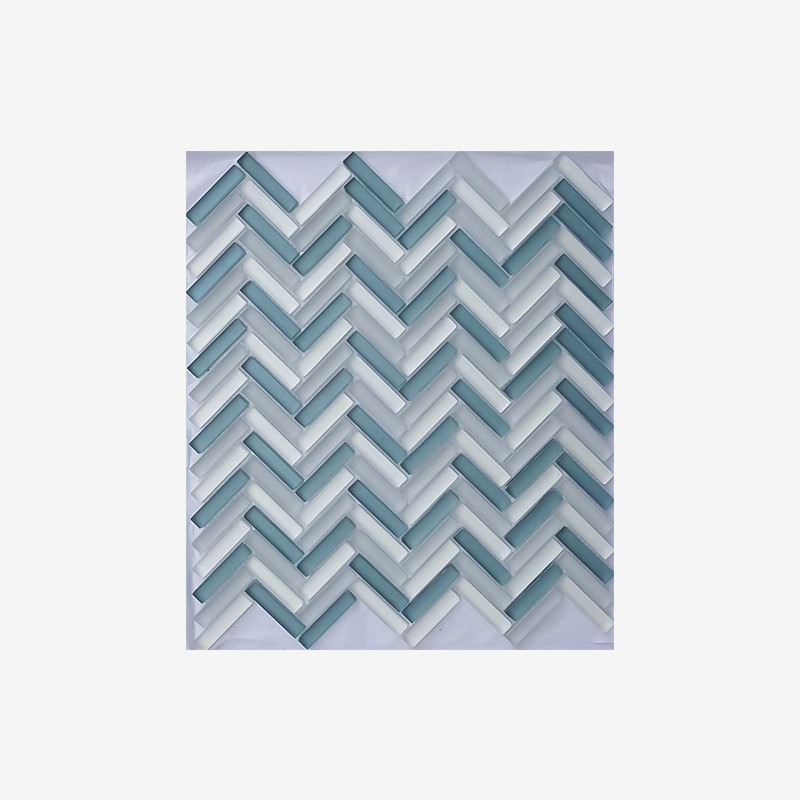 Metallic Glass Sticks Mosaic Herringbone Mounting Arvex