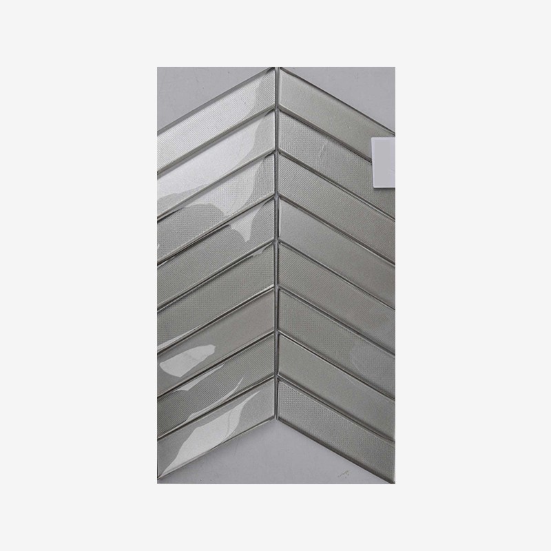 Metallic Glass Tiles Chevron Mounting Arvex