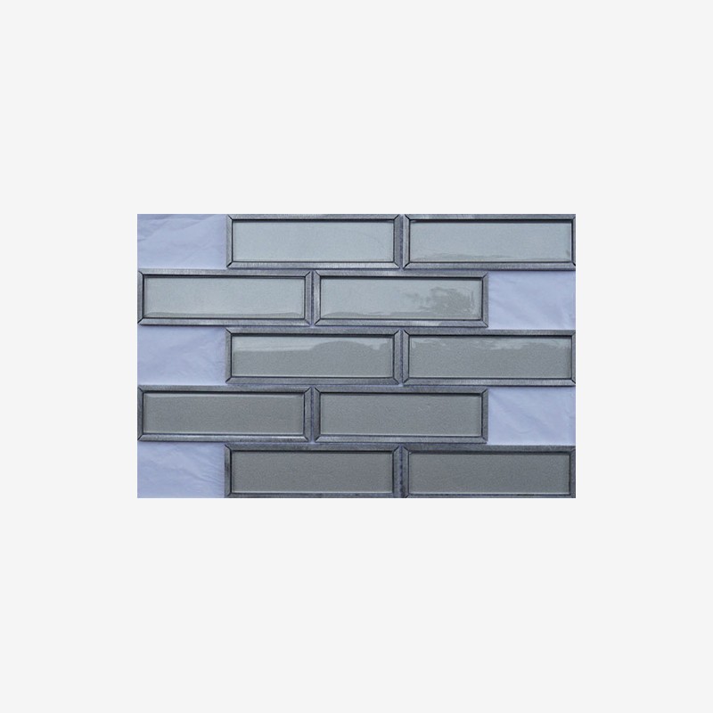 Metallic Glass Tiles With Aluminium Frame Stacked Mounting Arvex