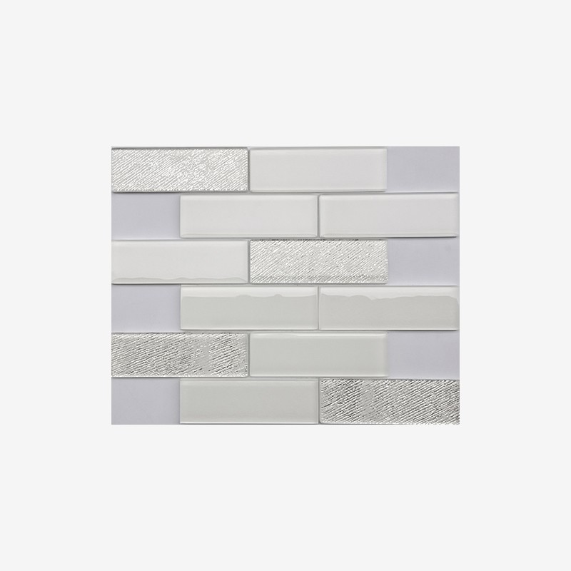 Multi Texture Metallic Glass Tiles Mesh Mounted Arvex