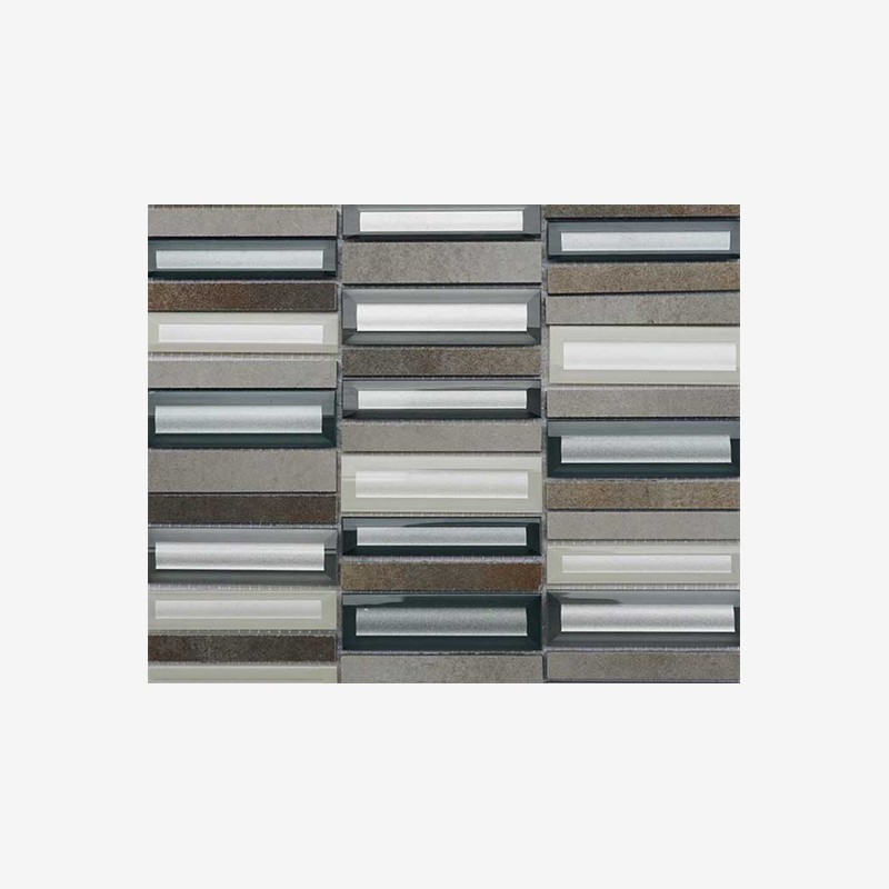Stacked Mounted Beveled Glass And Stone Sticks Arvex