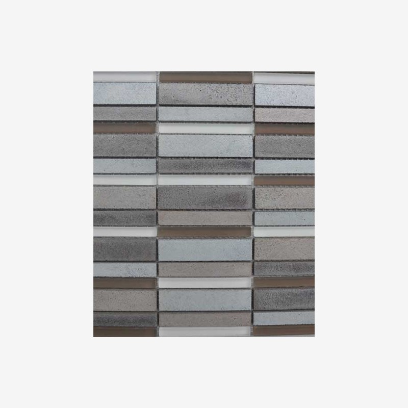 Glazed Basalt And Glass Multisize Sticks Mosaic Arvex