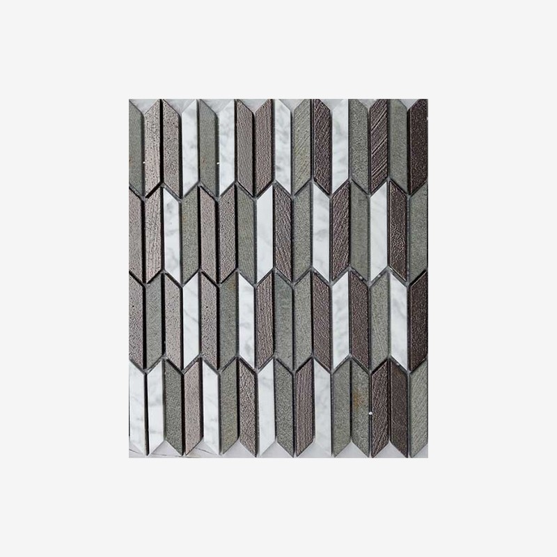 Glazed Basalt And Marble Arrow Mosaic Arvex