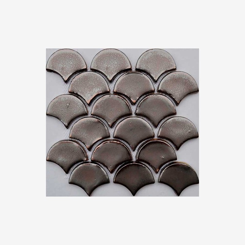 Glazed Terracotta Fan Shape Mosaic Arvex