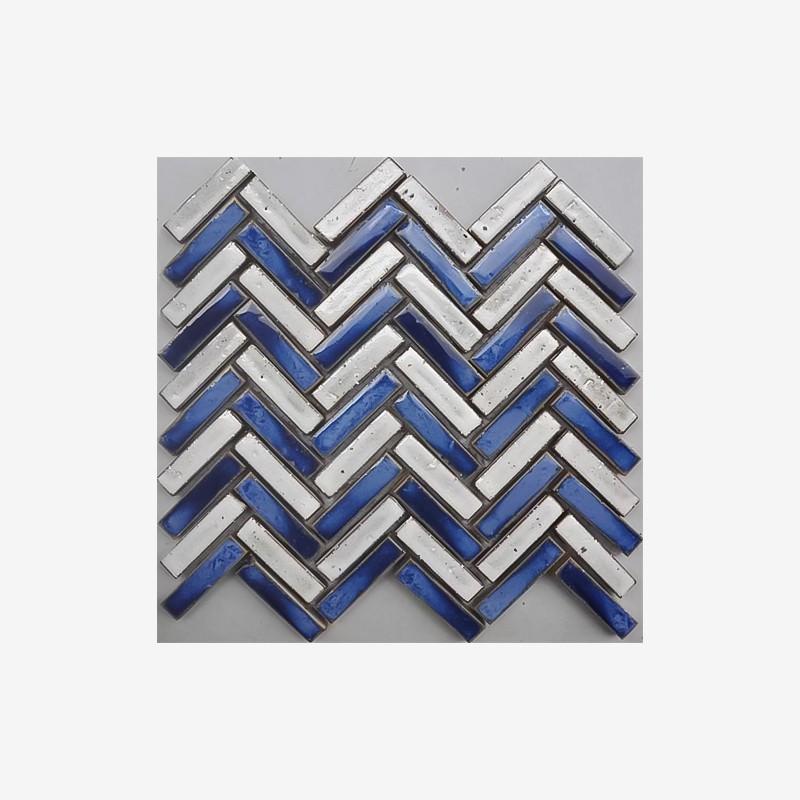 Glazed Terracotta Herringbone Mosaic Arvex