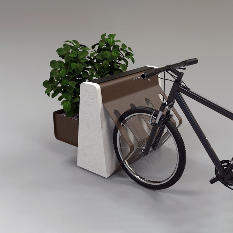 Cling Planter With Bike Rack Manufatti Viscio