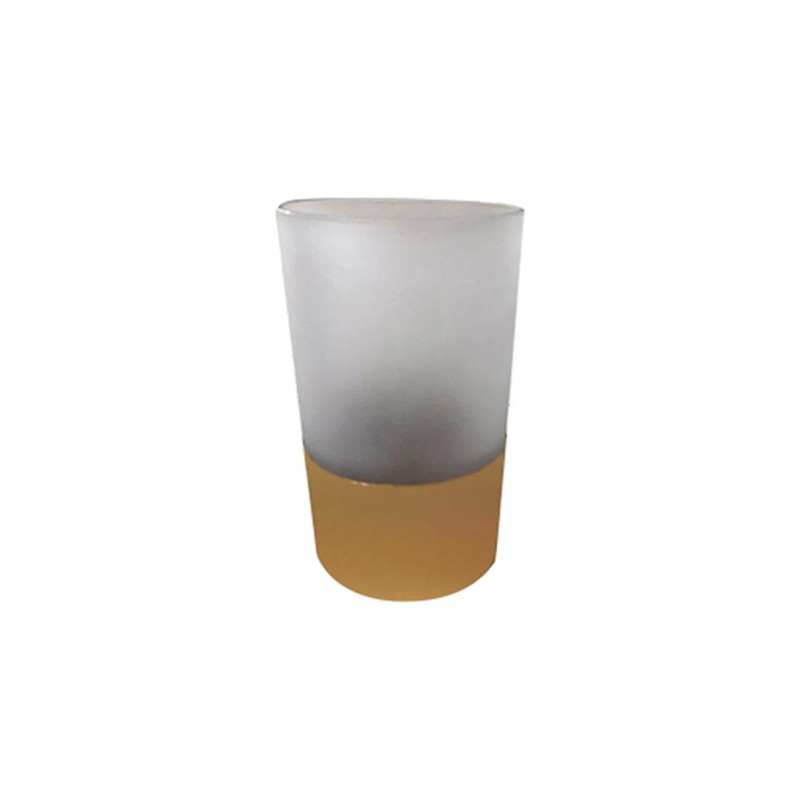 Likya Matte Gold Medium Vase With Frosted Glass Dogtas