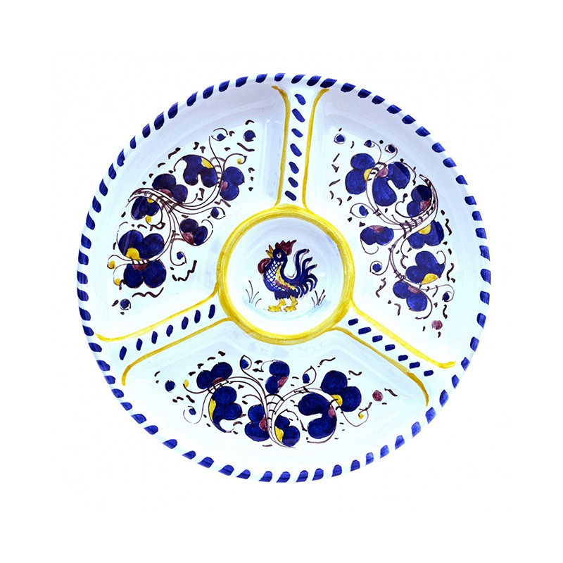 Antipasto Set - Decor Galletto Blu  - Antica Deruta 