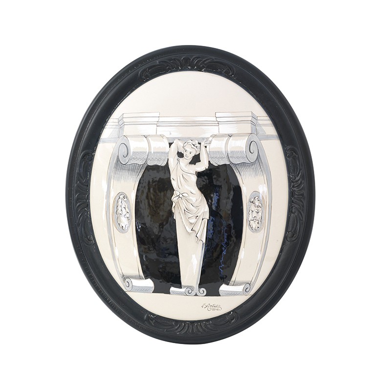 Picture Ceramic And Wood - Decor Michelangelo Black Antica Deruta