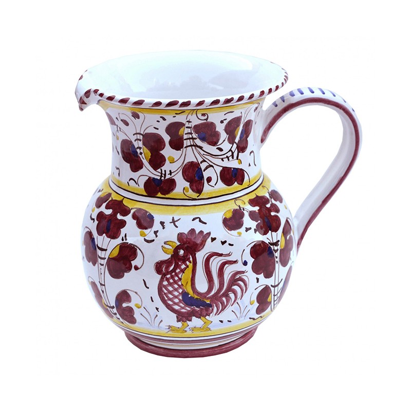 Pitcher Water/Wine - Decor Galletto Rosso Antica Deruta