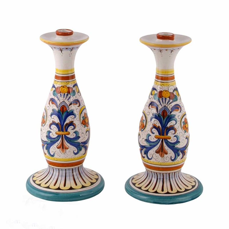 Set Of 2 Candlesticks - Decor Ricco Deruta Antica Deruta