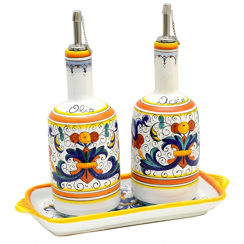Set Oil Vinegar With Tray - Decor Ricco Deruta Antica Deruta