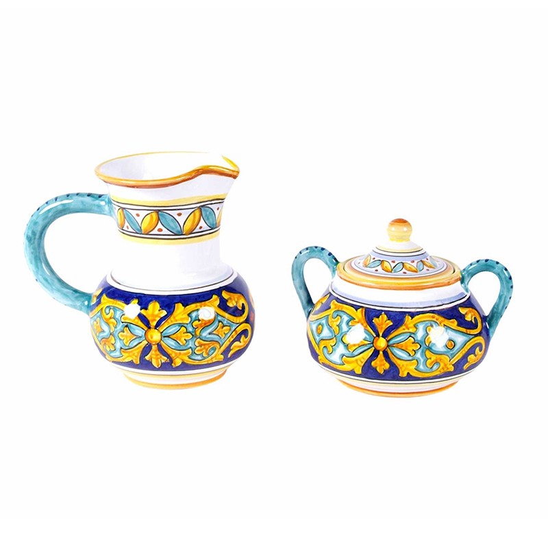 Set Sugar & Creamer - Decor Banda Blu 04a Antica Deruta
