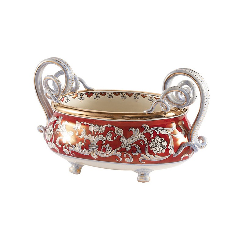 Centerpiece - Decor Deruta Rubino - Gold Antica Deruta