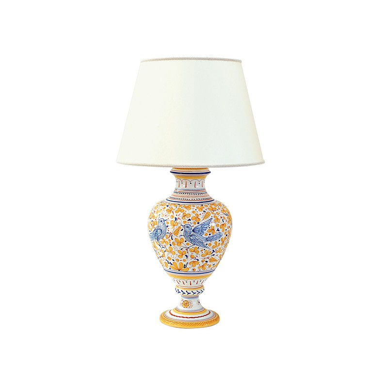 Lamp Base With Shade - Decor Arabesco Giallo Antica Deruta