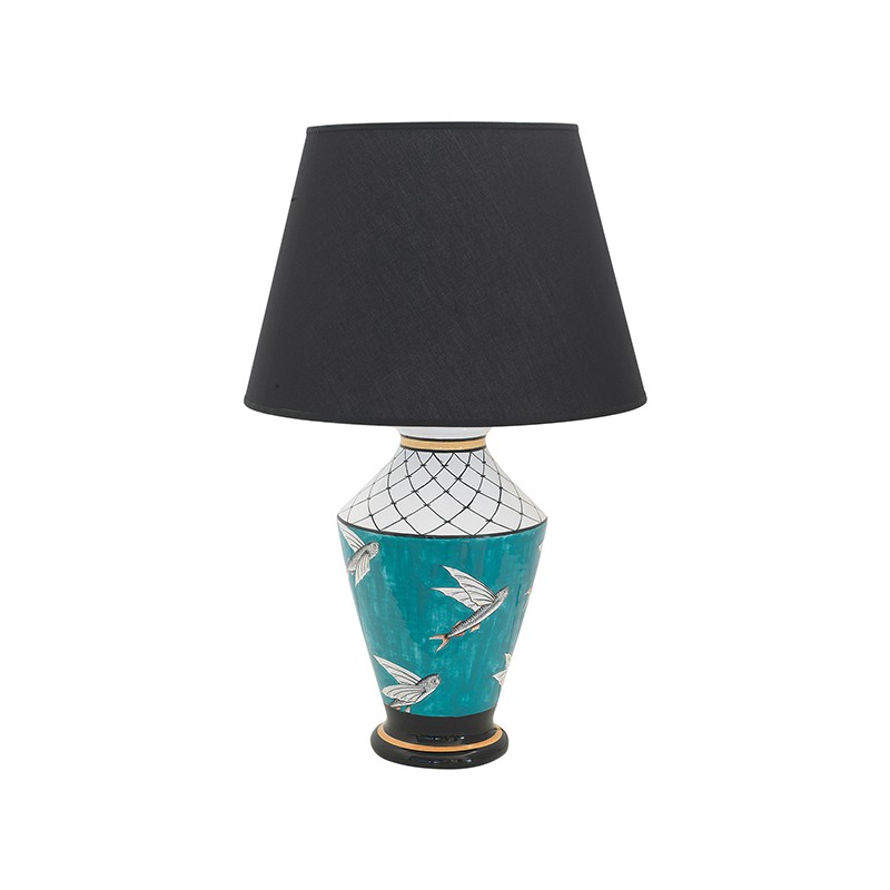 Lamp With Shade - Decor Flying Fish Tiffany Antica Deruta
