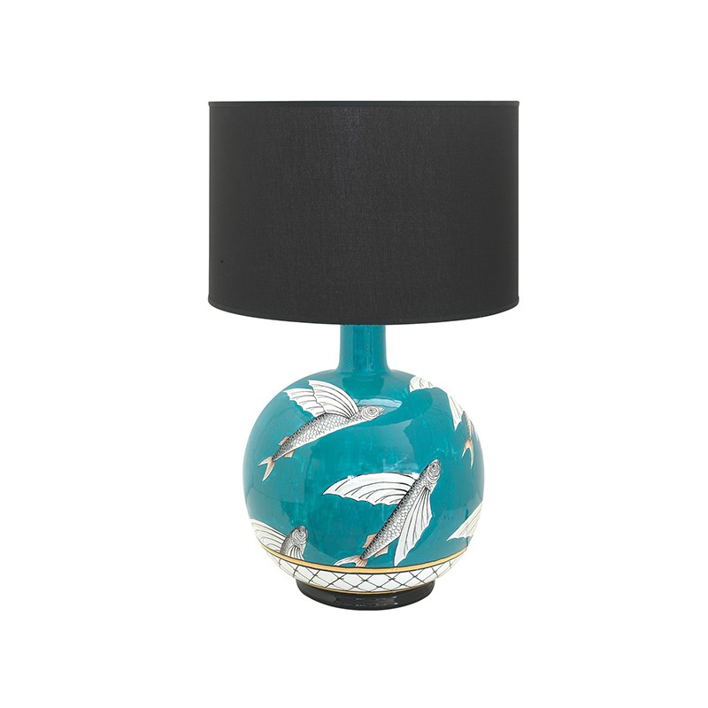 Lamp With Shade - Decor Flying Fish Tiffany Antica Deruta