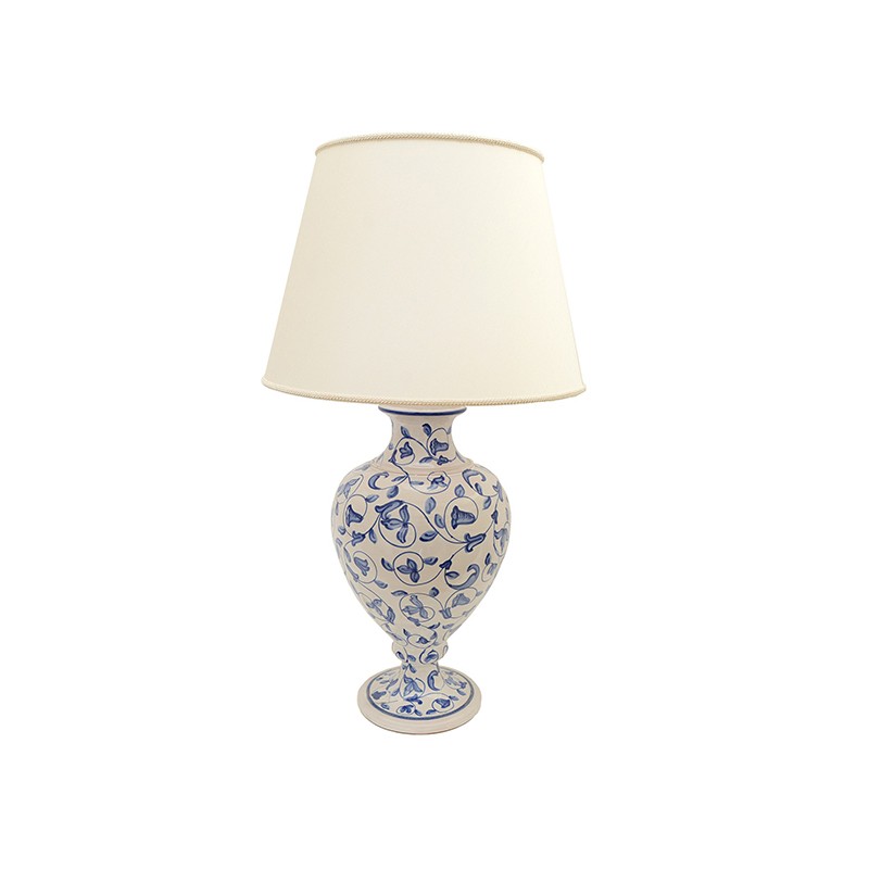Lamp With Shade - Decor Zodiaco - White And Blu Antica Deruta