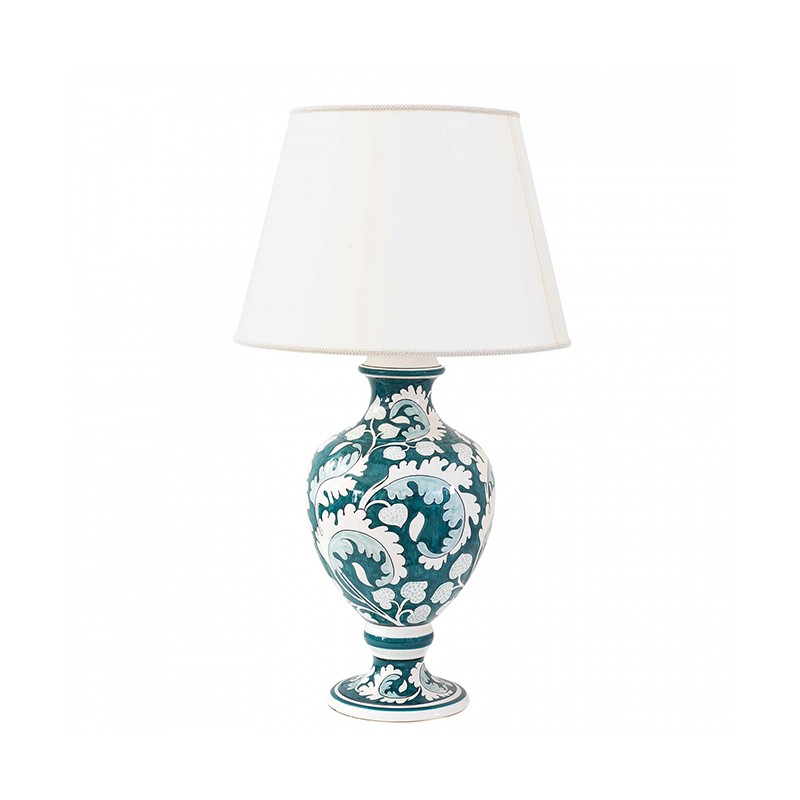 Lampad With Shade - Decor Foglie DAcanto Verde Antica Deruta