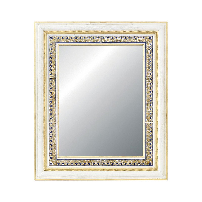 Mirror Wood And Ceramic - Decor Penne Dorate Antica Deruta