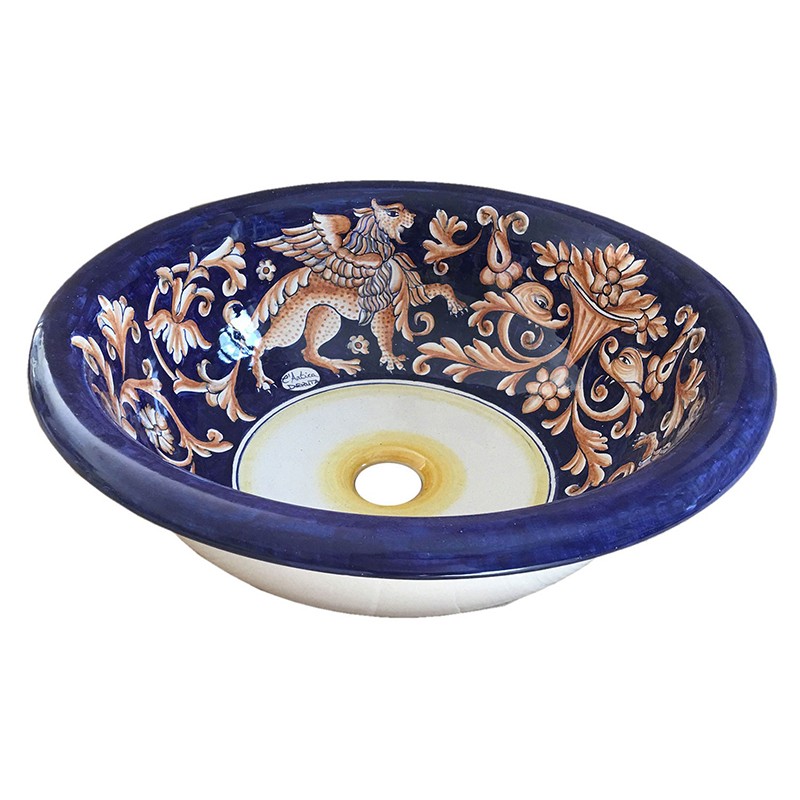 Sink For Bathroom Kitchen - Decor Classico 04-Tessuto Umbro Antica Deruta