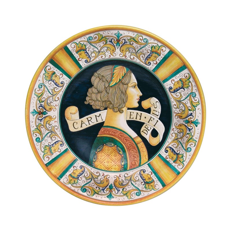 Wall Plate - Museum Collection - Woman Profile Antica Deruta