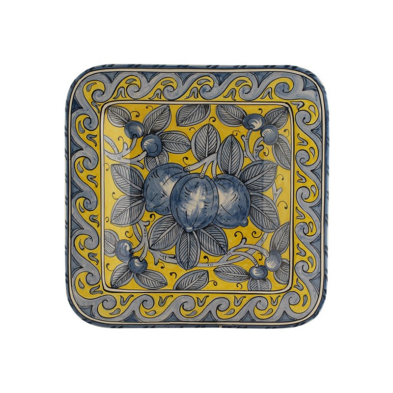 Wall Plate/Tray - Decor Frutta Gialla Antica Deruta