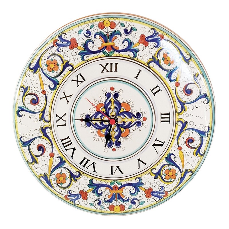 Wall Round Ceramic Clock - Decor Ricco Deruta Antica Deruta