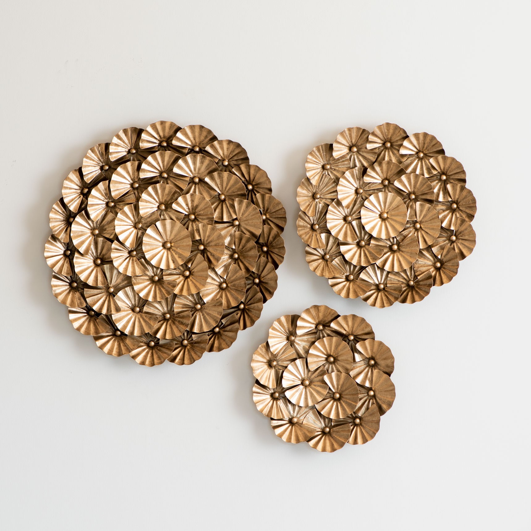 Floral Sun Gold Set of 3 Wall Decor The Decor Remedy
